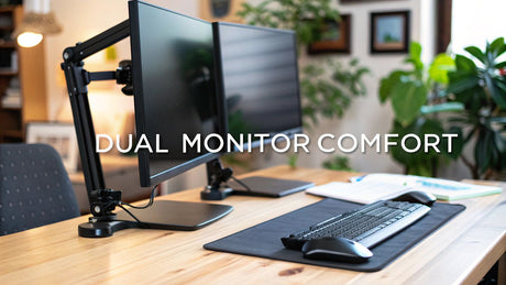 Master Dual Monitor Ergonomics for Comfort & Productivity Master Dual Monitor Ergonomics for Comfort & Productivity