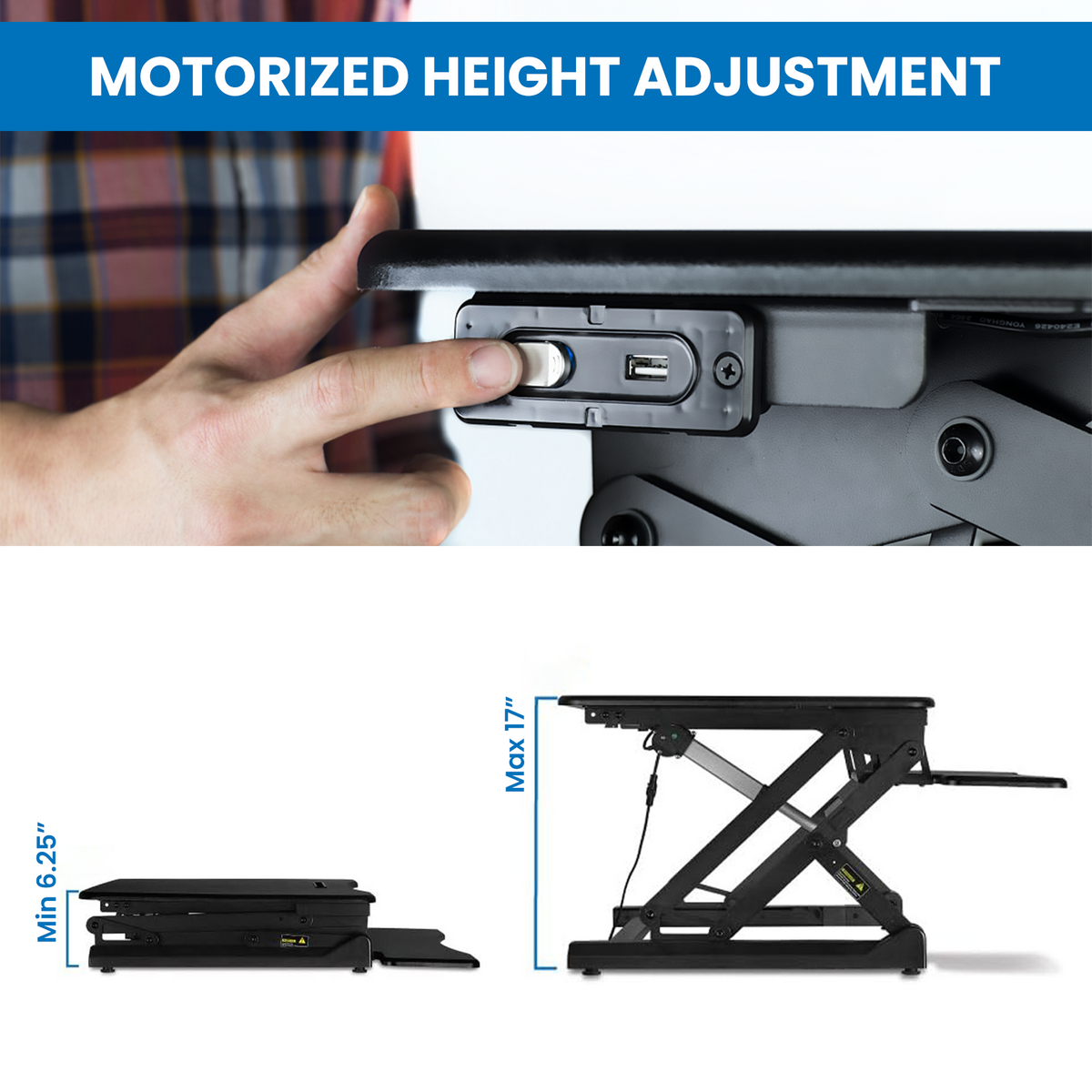 Electric Desk Converter with Built-In USB Port
