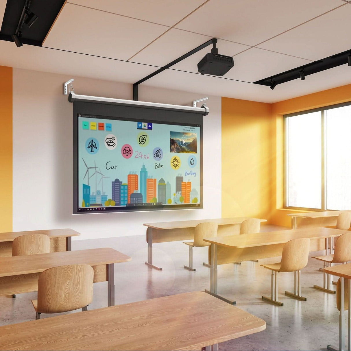 12" Universal Projector Screen Mount - Wall or Ceiling Installation Projector Mount - 12" Universal Projector Screen Mount - Wall or Ceiling Installation - Mount-It! -