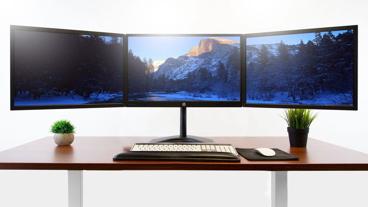 Triple Monitor Stand | 19" to 27" Screen Sizes 19-27 Inch Monitors Monitor Stands - Triple Monitor Stand | 19" to 27" Screen Sizes - Mount-It! - MI-2789