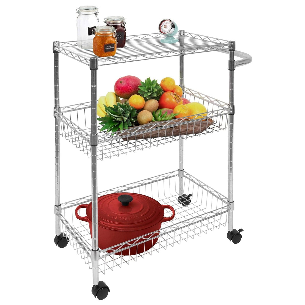 3-Tier Rolling Utility Cart Storage - 3-Tier Rolling Utility Cart - Mount-It! - MI-7860
