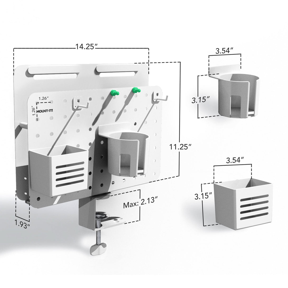 360° Rotating Pegboard and Organizer with Accessories Desk Accessories - 360° Rotating Pegboard and Organizer with Accessories - Mount-It! -