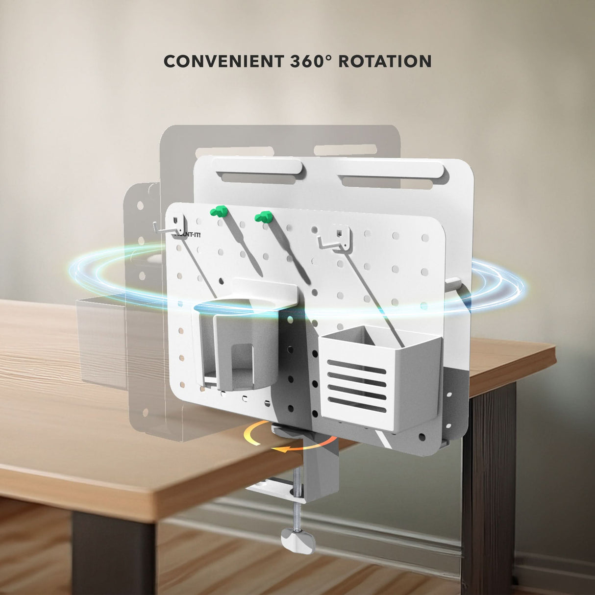 360° Rotating Pegboard and Organizer with Accessories Desk Accessories - 360° Rotating Pegboard and Organizer with Accessories - Mount-It! -