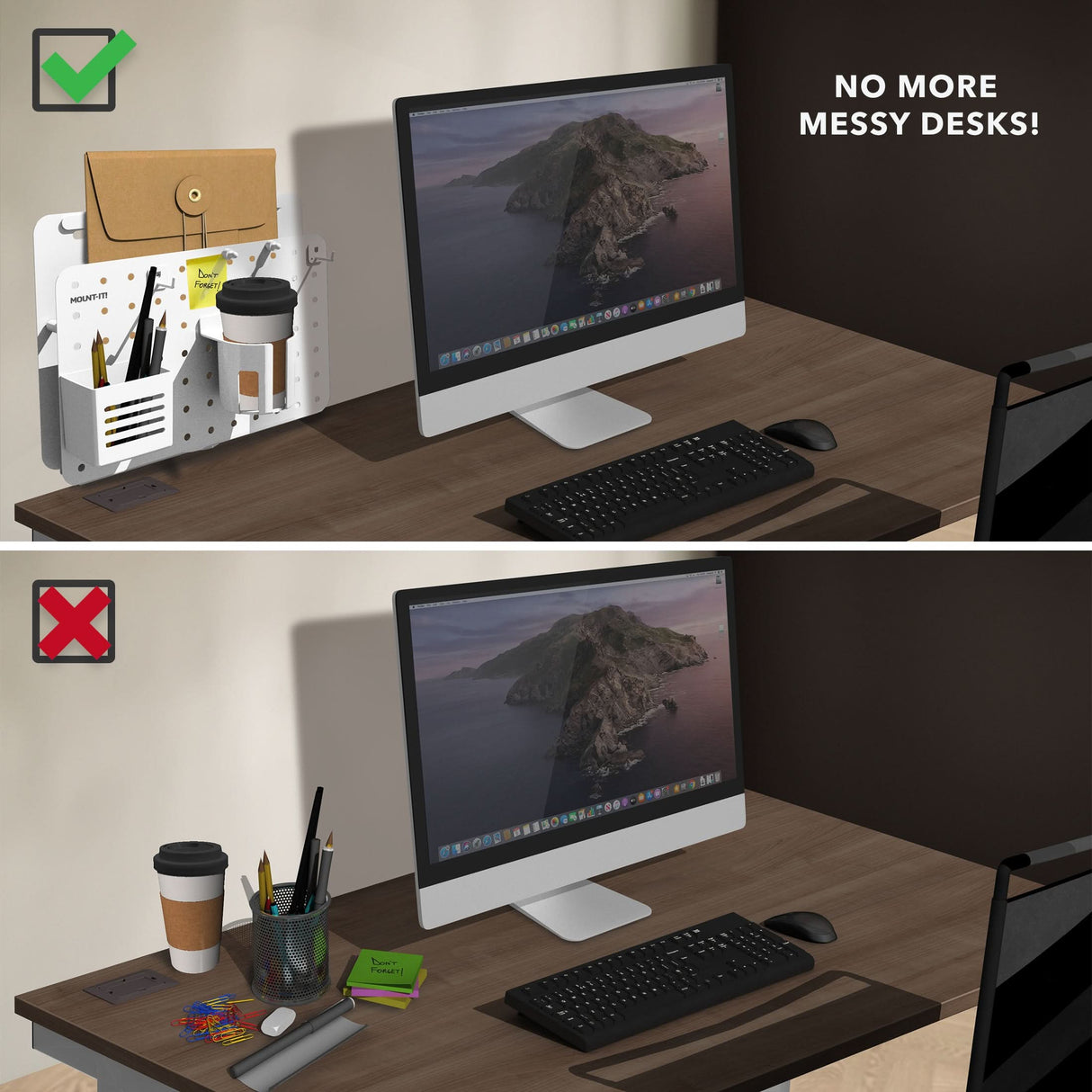 360° Rotating Pegboard and Organizer with Accessories Desk Accessories - 360° Rotating Pegboard and Organizer with Accessories - Mount-It! -