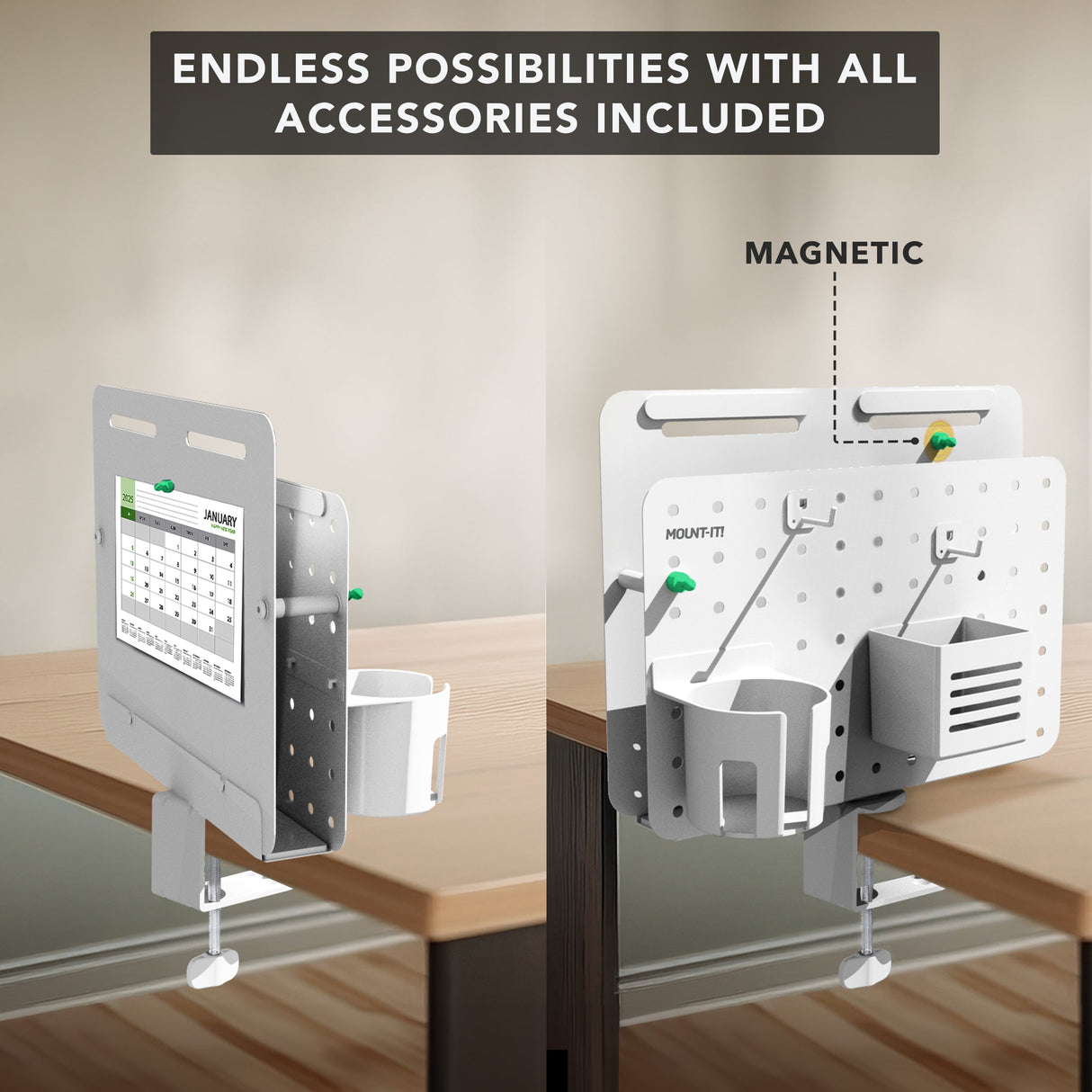 360° Rotating Pegboard and Organizer with Accessories Desk Accessories - 360° Rotating Pegboard and Organizer with Accessories - Mount-It! -