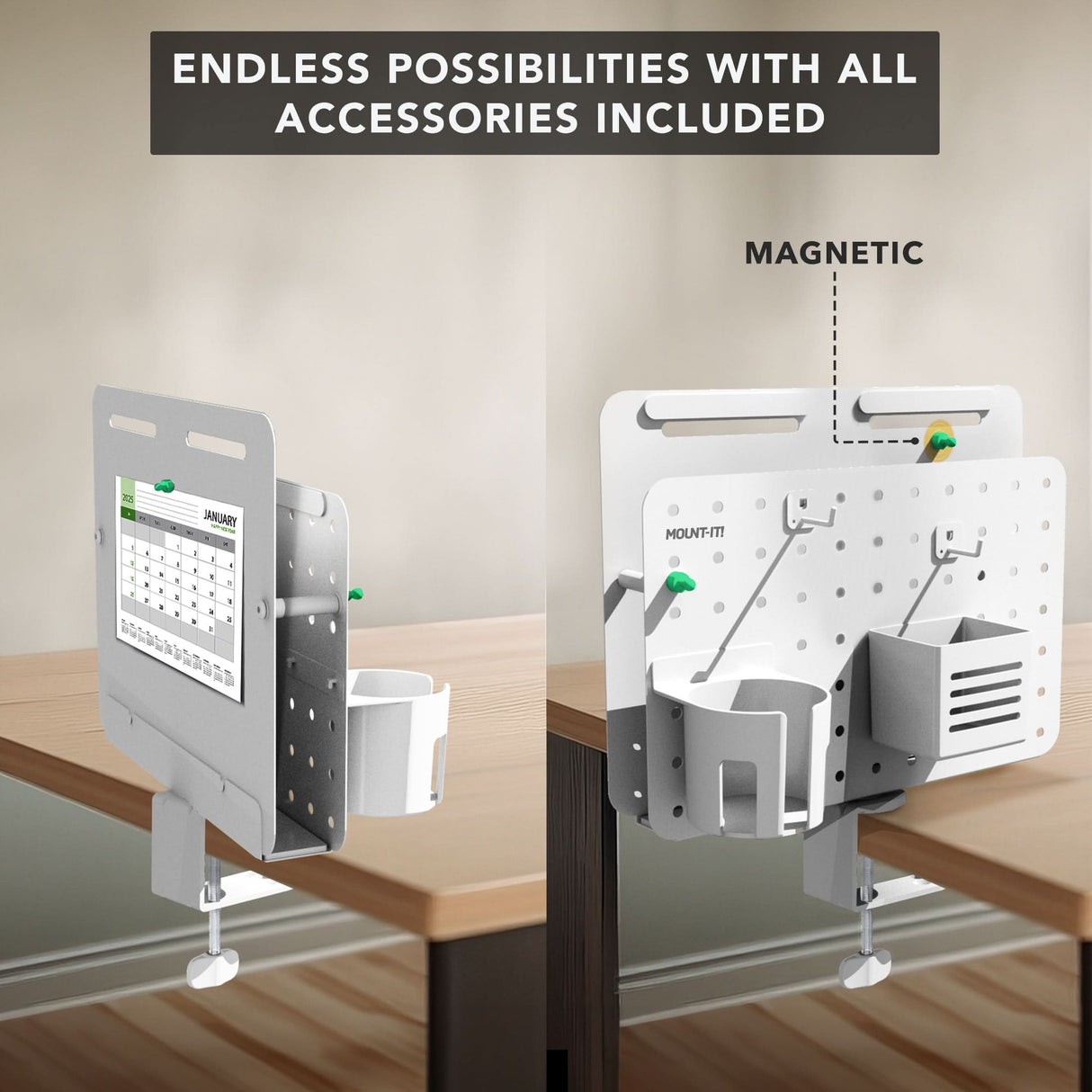 360° Rotating Pegboard and Organizer with Accessories Desk Accessories - 360° Rotating Pegboard and Organizer with Accessories - Mount-It! -