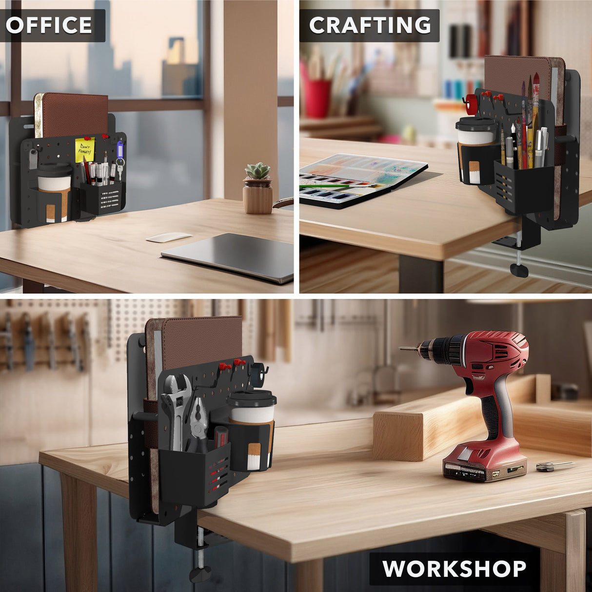 360° Rotating Pegboard and Organizer with Accessories Desk Accessories - 360° Rotating Pegboard and Organizer with Accessories - Mount-It! -