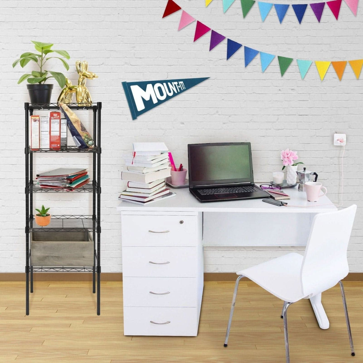 5 Tier Metal Shelving Unit Storage - 5 Tier Metal Shelving Unit - Mount-It! - MI-7861