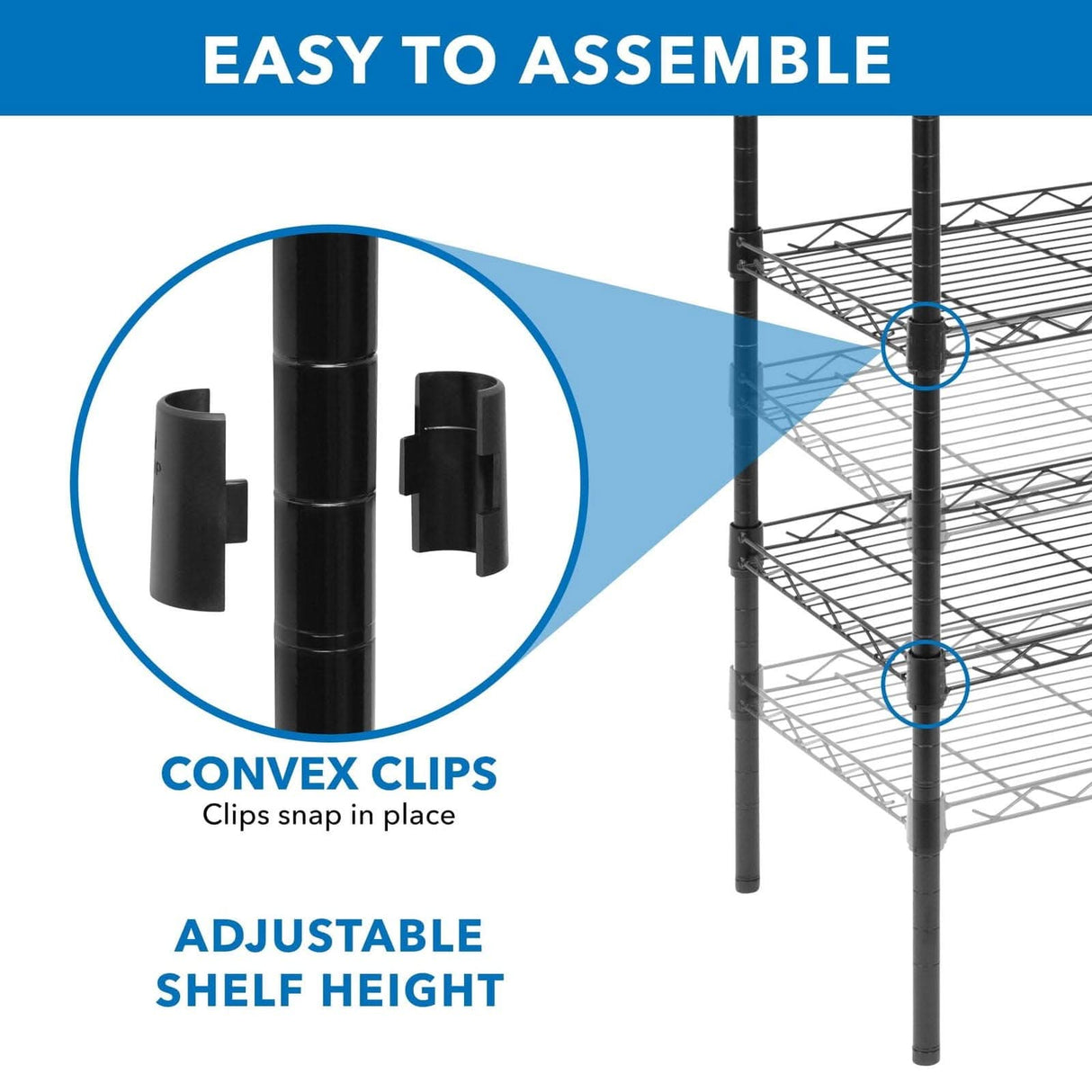 5 Tier Metal Shelving Unit Storage - 5 Tier Metal Shelving Unit - Mount-It! - MI-7861