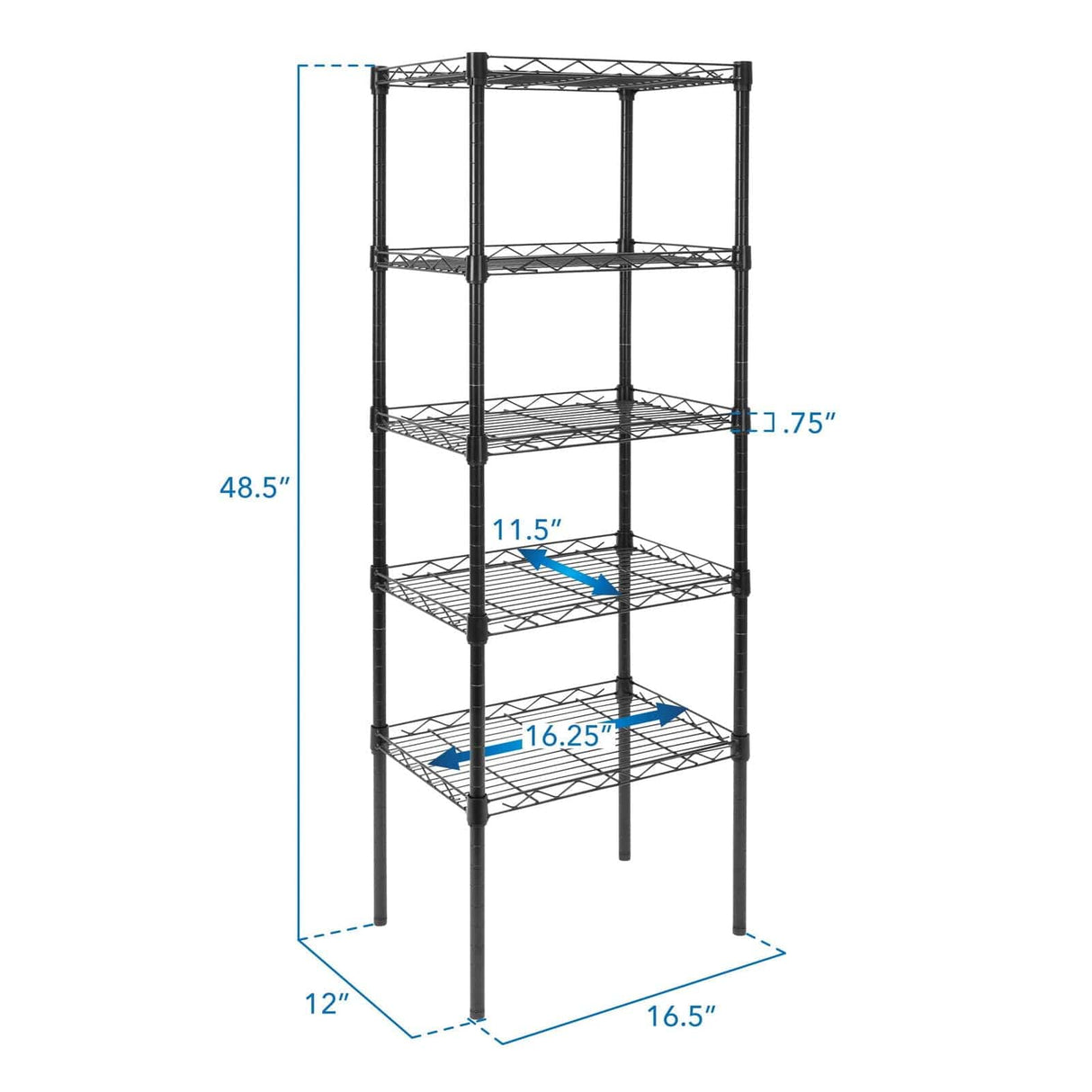5 Tier Metal Shelving Unit Storage - 5 Tier Metal Shelving Unit - Mount-It! - MI-7861