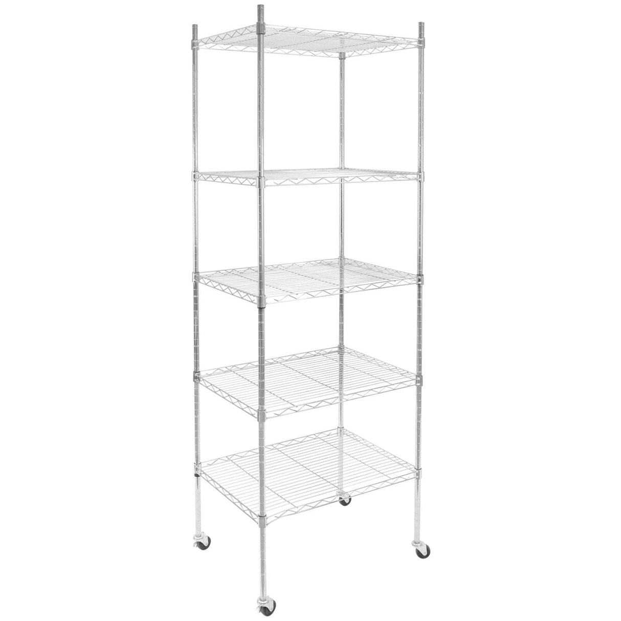 5 Tier Wire Shelving with Wheels Storage - 5 Tier Wire Shelving with Wheels - Mount-It! - MI-7862