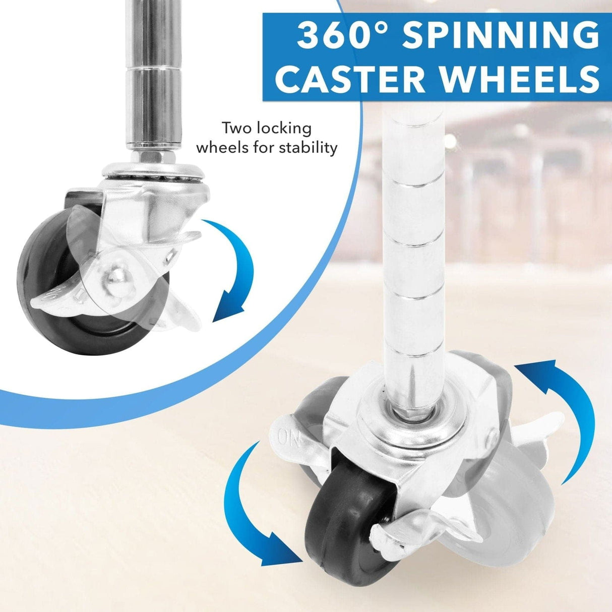 5 Tier Wire Shelving with Wheels Storage - 5 Tier Wire Shelving with Wheels - Mount-It! - MI-7862