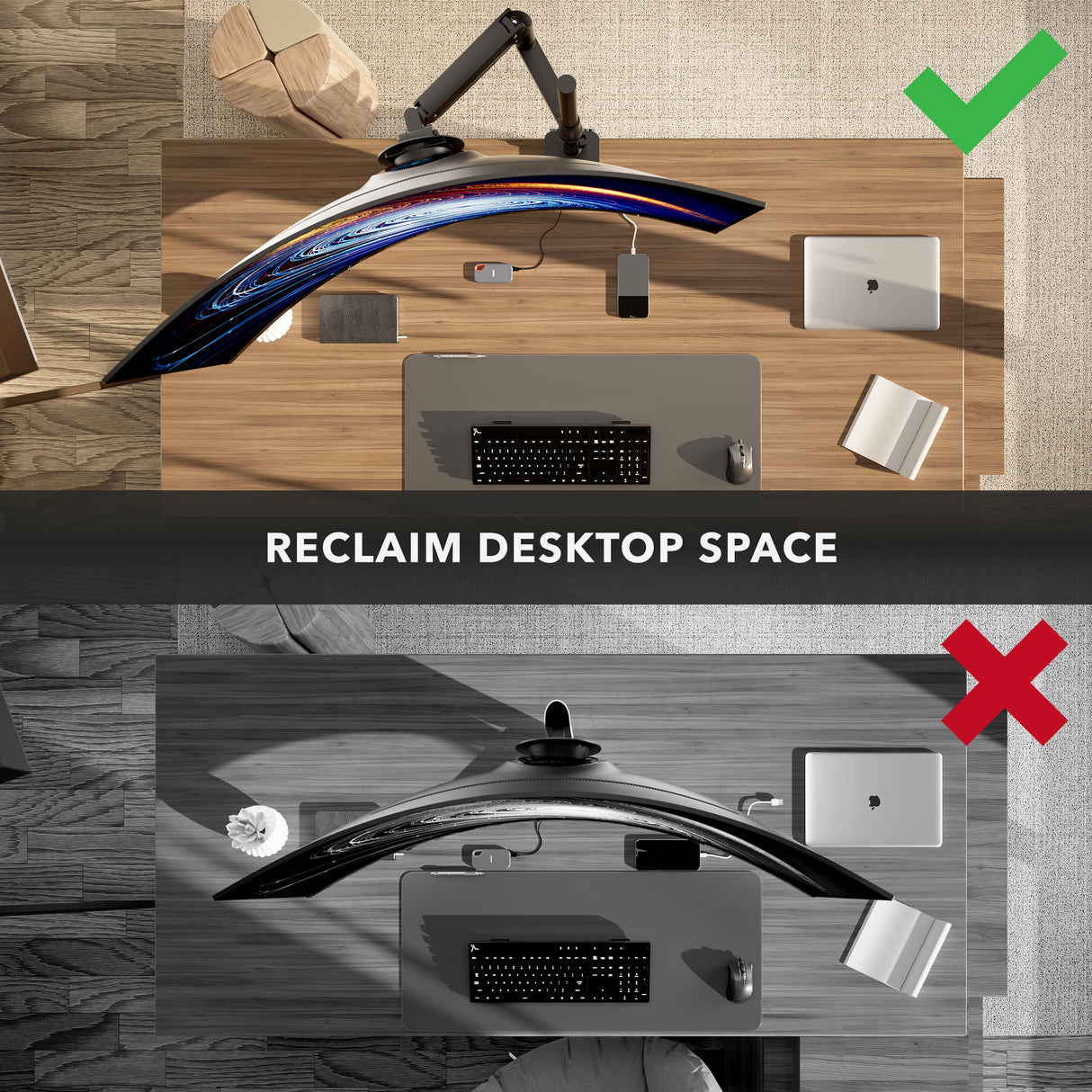 Heavy-Duty Monitor Mount with Pole & Gas Spring Arm Heavy-Duty Monitor Mount with Pole & Gas Spring Arm