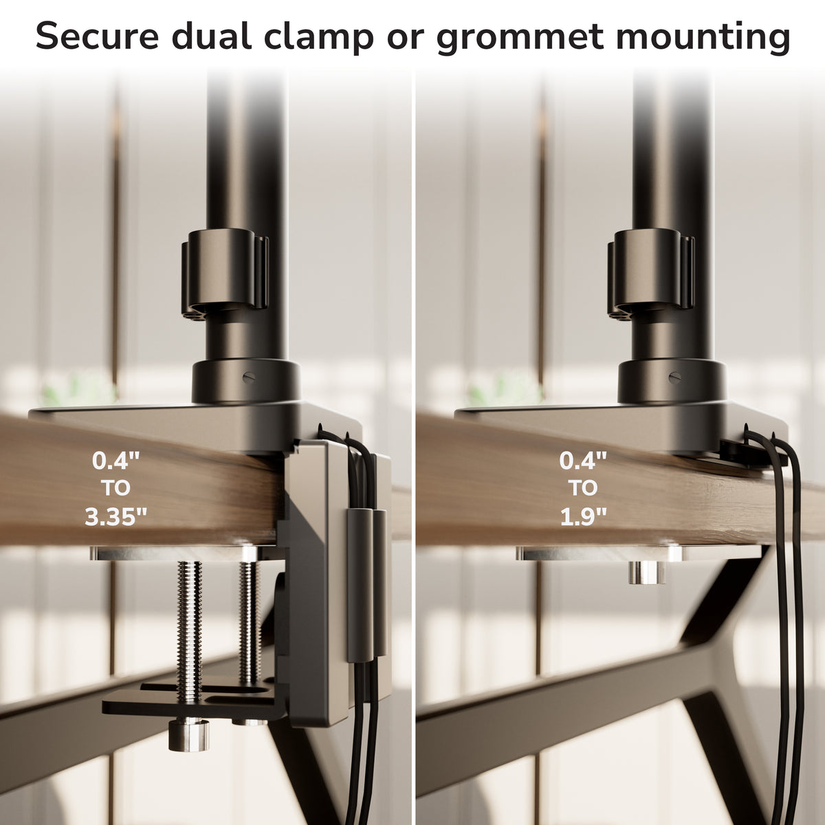 Heavy-Duty Triple Monitor Mount with Gas Spring Arms
