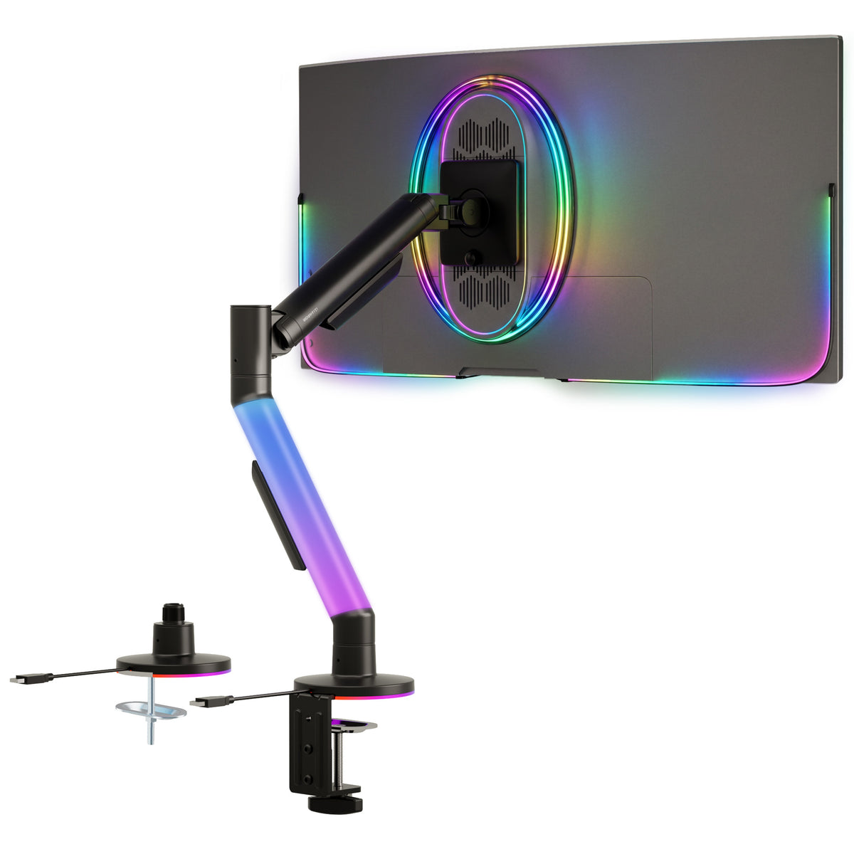 Monitor Mount with RGB Lighting