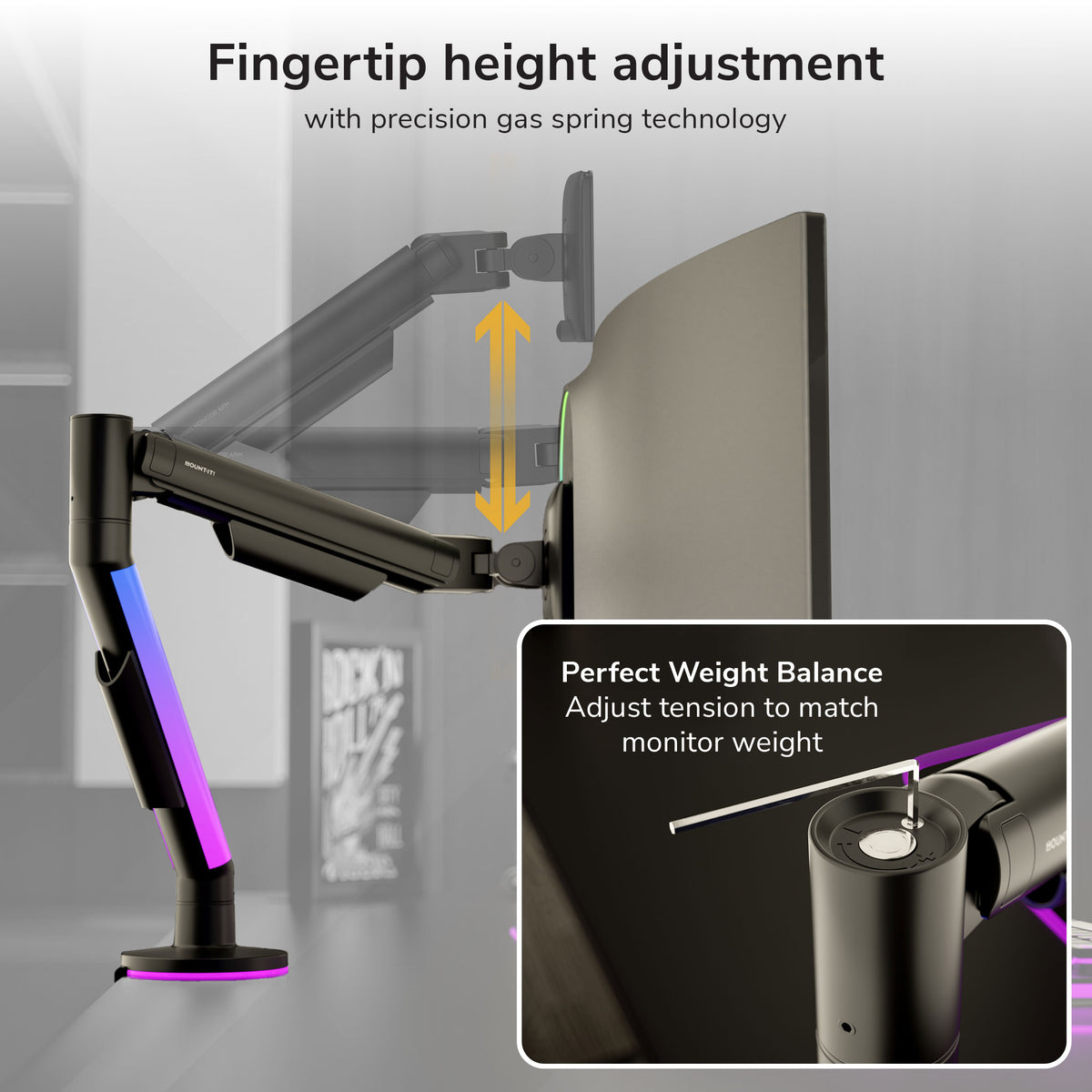 Monitor Mount with RGB Lighting