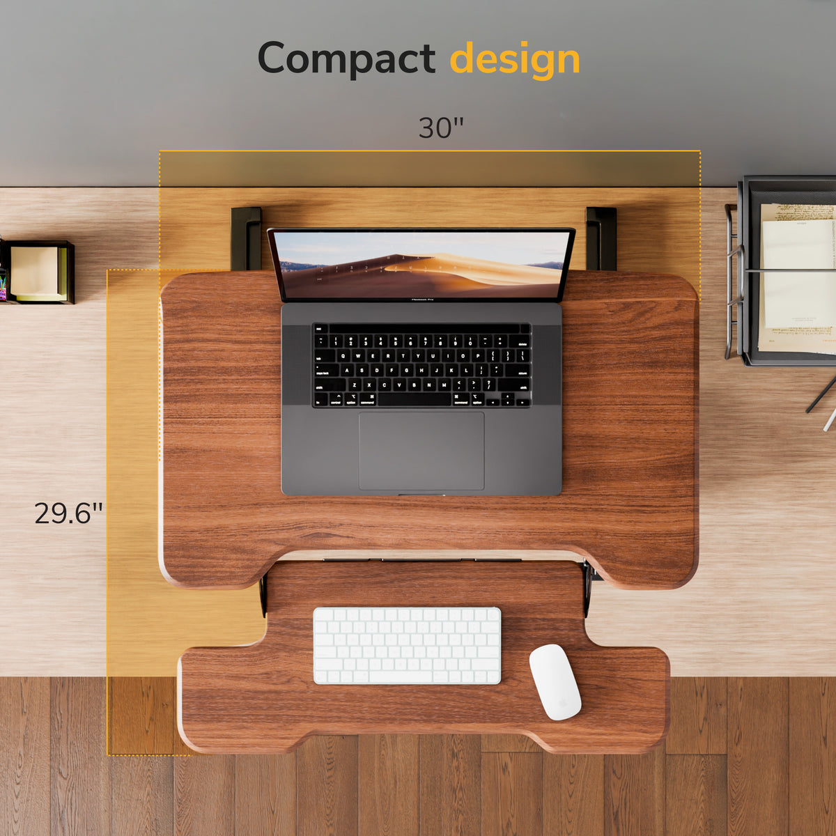 Compact Standing Desk Converter with 30" Desktop