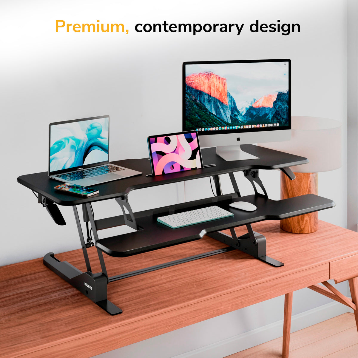 Large Standing Desk Converter with 47" Desktop