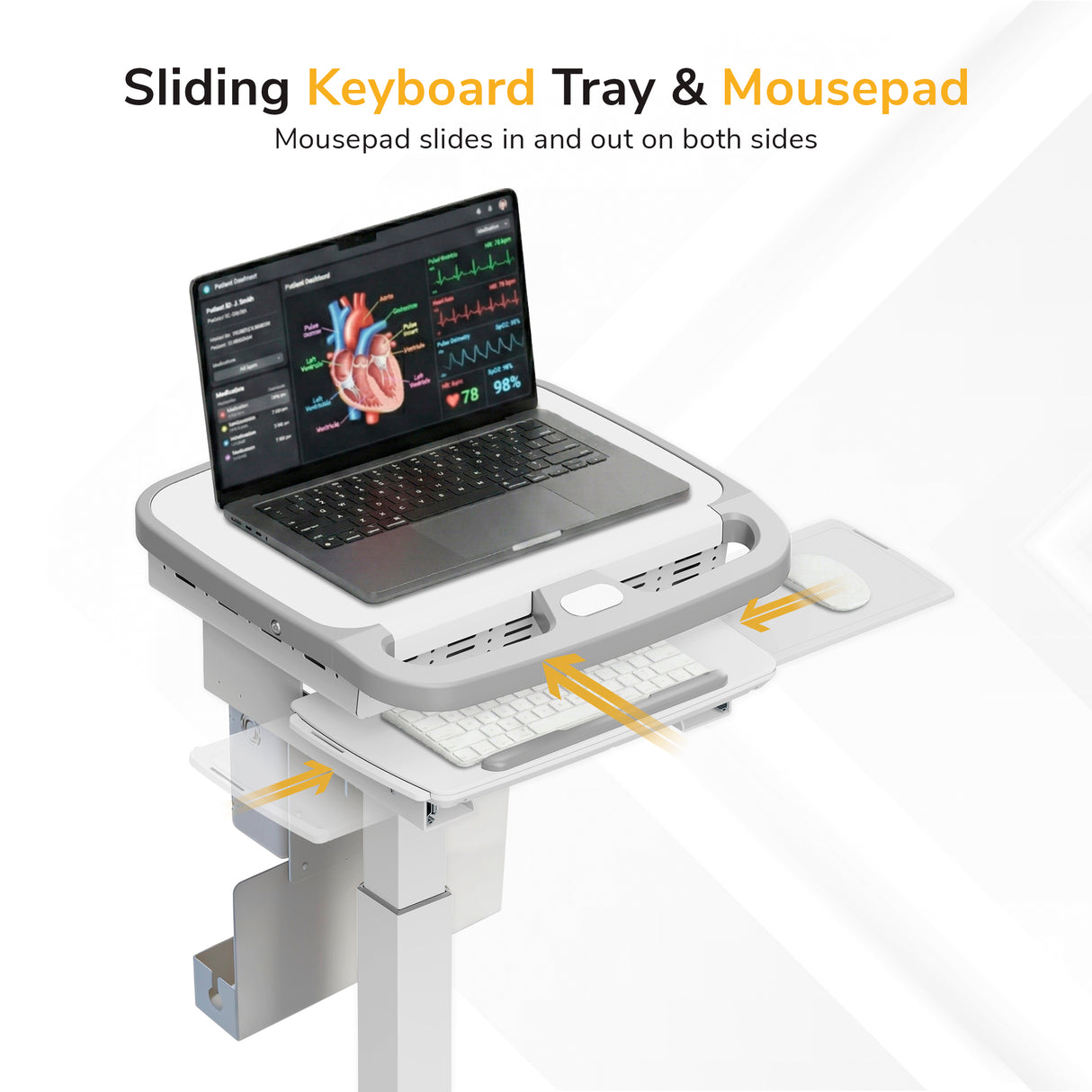 MedHub Mobile Workstation - Powered - Image 9 - Mount-It!