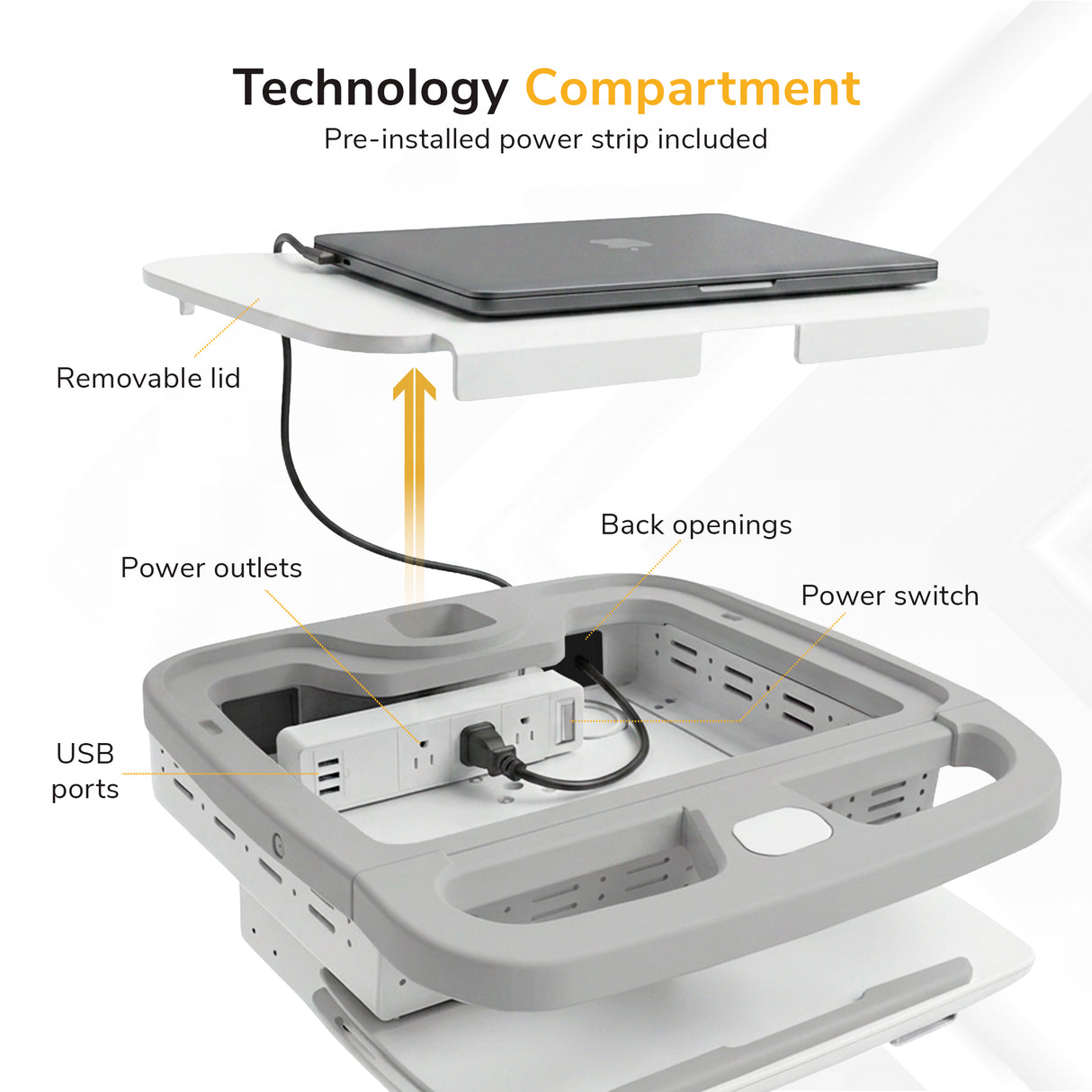 MedHub Mobile Workstation - Powered - Image 10 - Mount-It!