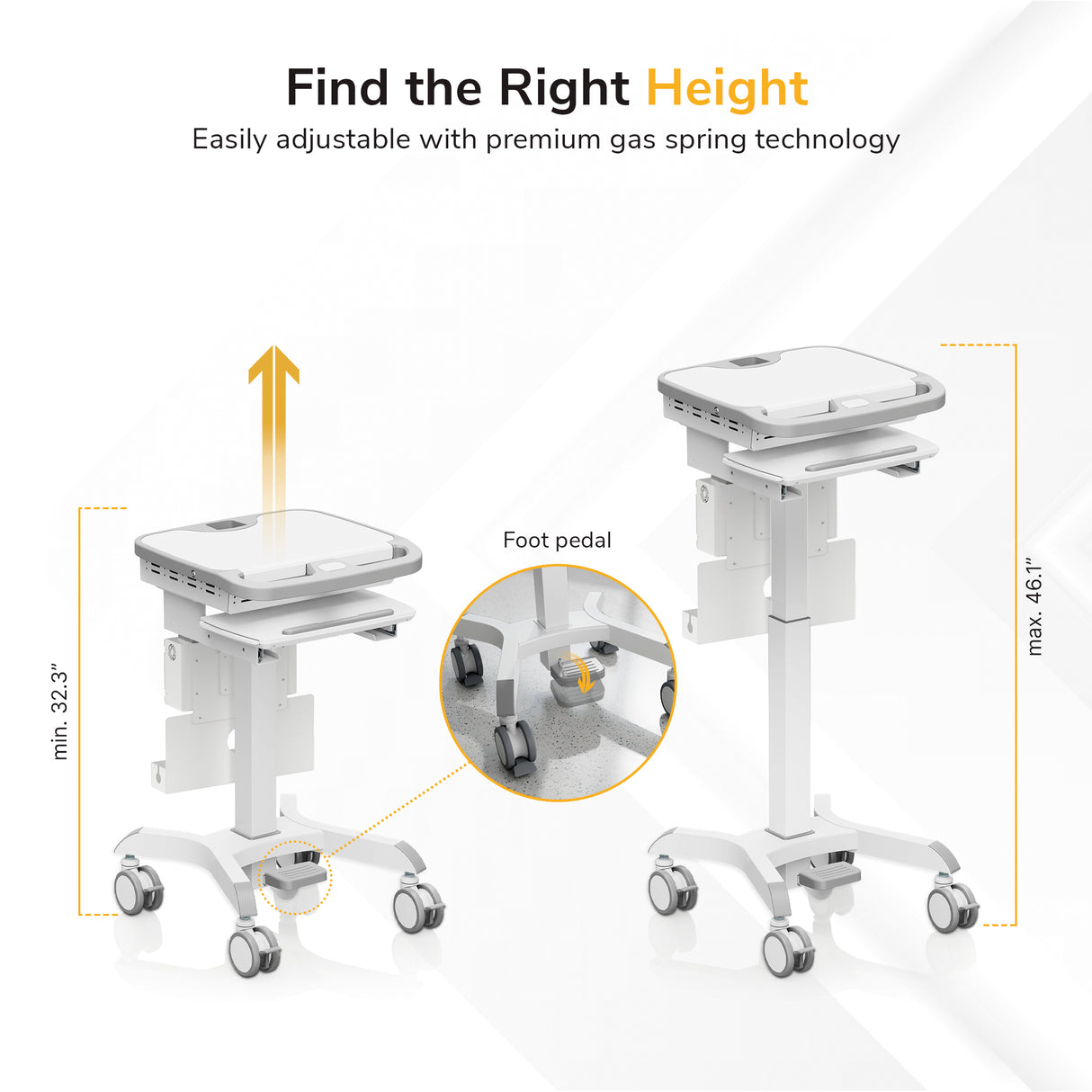 MedHub Mobile Workstation - Powered - Image 6 - Mount-It!