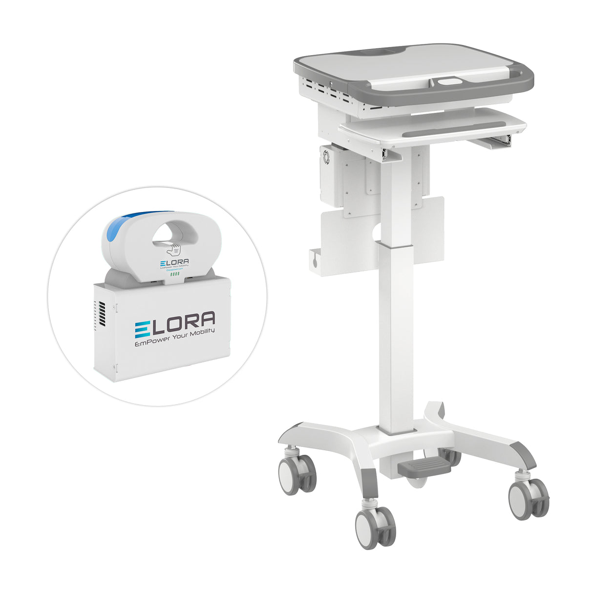 MedHub Mobile Workstation - Powered - Mount-It!