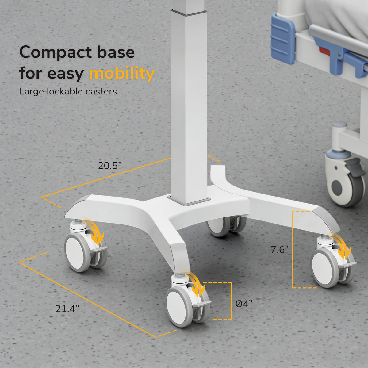 MedHub Motorized Mobile Workstation - Powered - Image 11 - Mount-It!