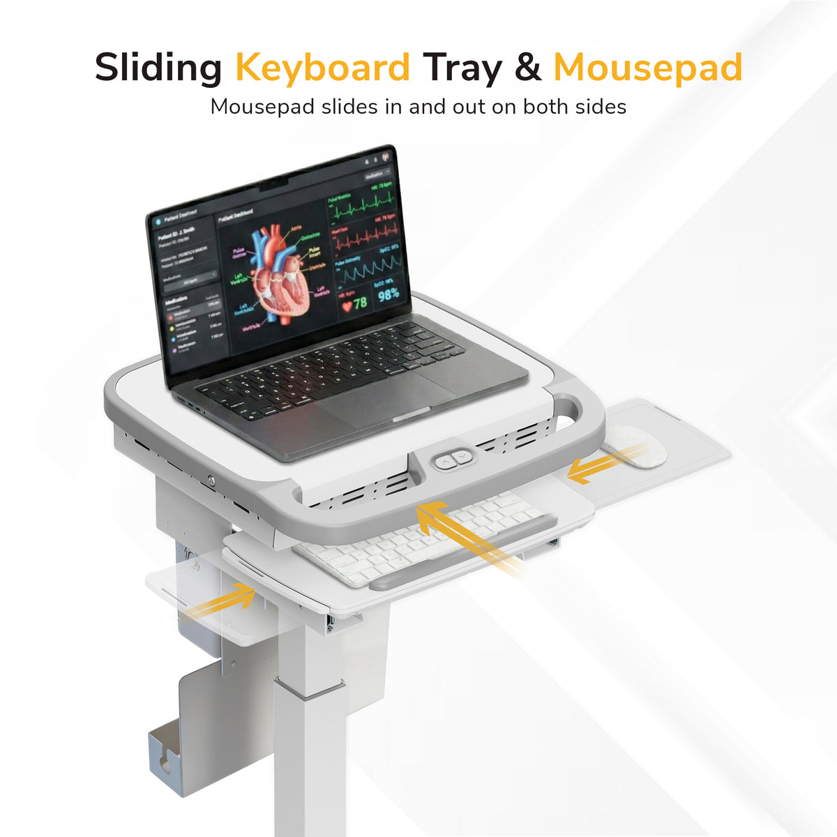 MedHub Motorized Mobile Workstation - Powered - Image 9 - Mount-It!