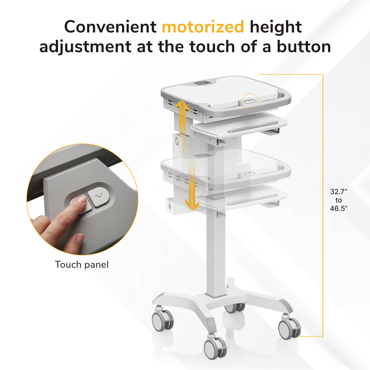 MedHub Motorized Mobile Workstation - Powered - Image 3 - Mount-It!