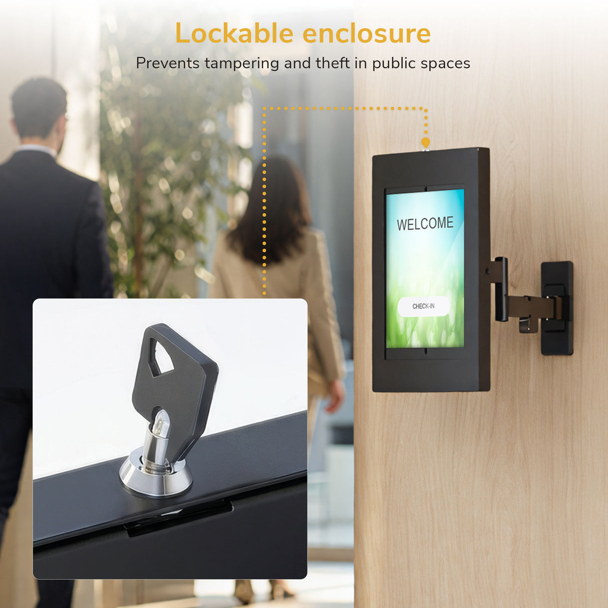 Anti-Theft Full-Motion Tablet Wall Mount