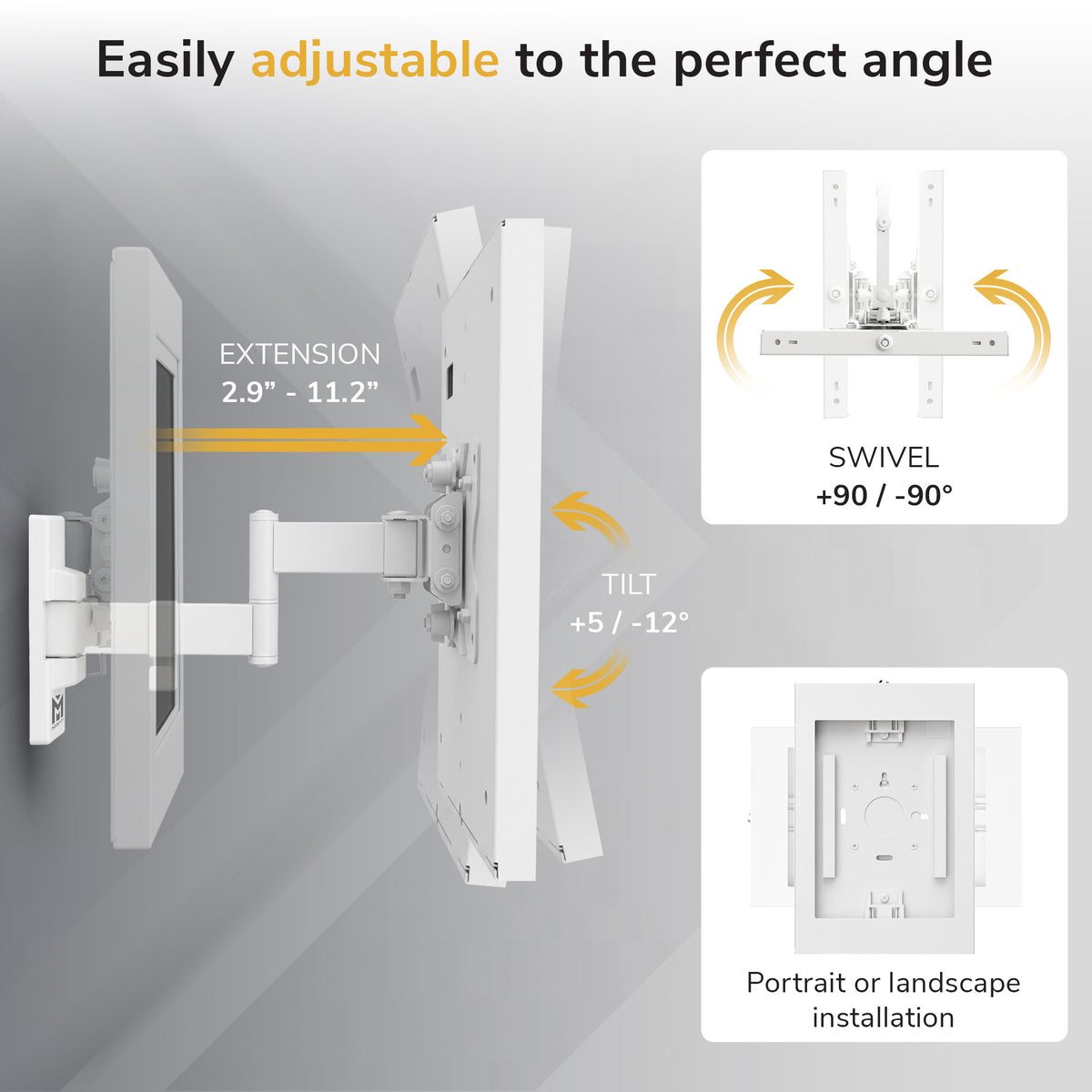 Anti-Theft Full-Motion Tablet Wall Mount