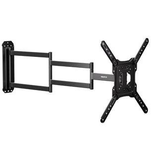 Full Motion TV Wall Mount with Extra Long Extension designed for 23 to 65 inch TVs, featuring a durable steel construction with a 37.2 inch extension arm, allowing smooth swivel, tilt, and level adjustments for optimal viewing angles. Suitable for corner mounting and compatible with various VESA patterns, enabling secure and flexible installation on single wood studs or solid walls, enhancing comfort and reducing glare. Full Motion TV Wall Mount with Extra Long Extension designed for 23 to 65 inch TVs, featuring a durable steel construction with a 37.2 inch extension arm, allowing smooth swivel, tilt, and level adjustments for optimal viewing angles. Suitable for corner mounting and compatible with various VESA patterns, enabling secure and flexible installation on single wood studs or solid walls, enhancing comfort and reducing glare.
