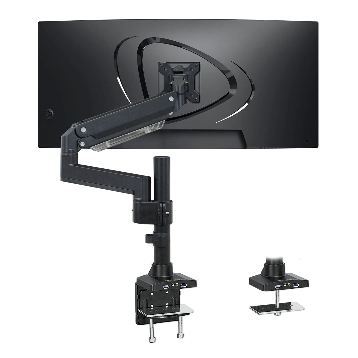 Heavy Duty Monitor Desk Mount w/ USB & Multimedia Ports Heavy Duty Monitor Desk Mount w/ USB & Multimedia Ports