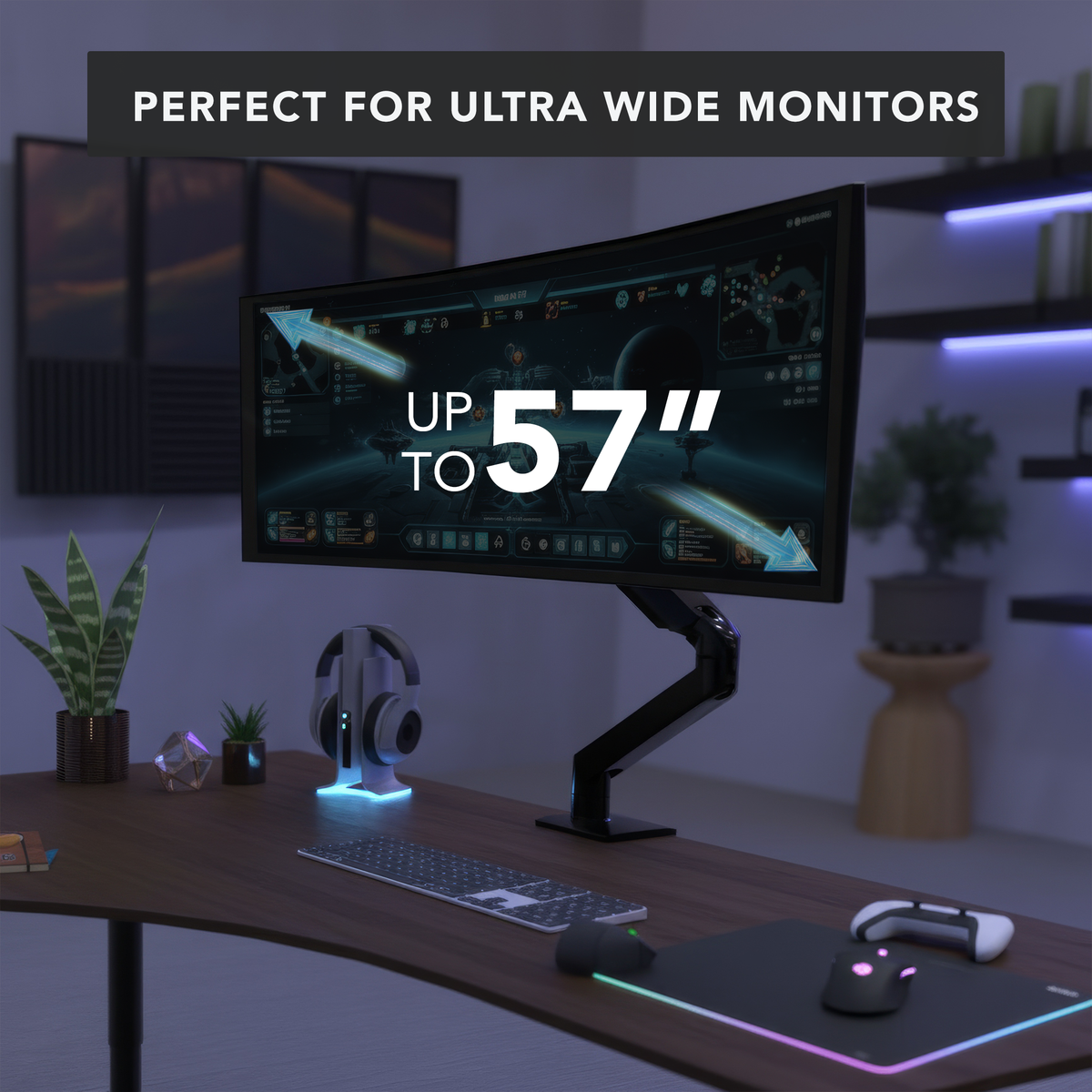 Heavy-Duty Single Monitor Desk Mount with Gas Spring Arm