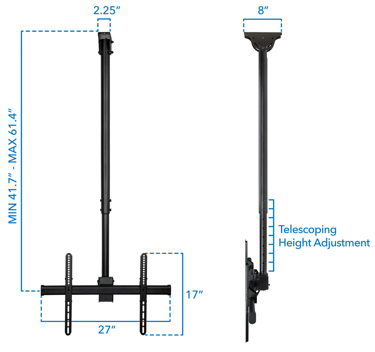 Full Motion Ceiling TV Mount with Long Extension