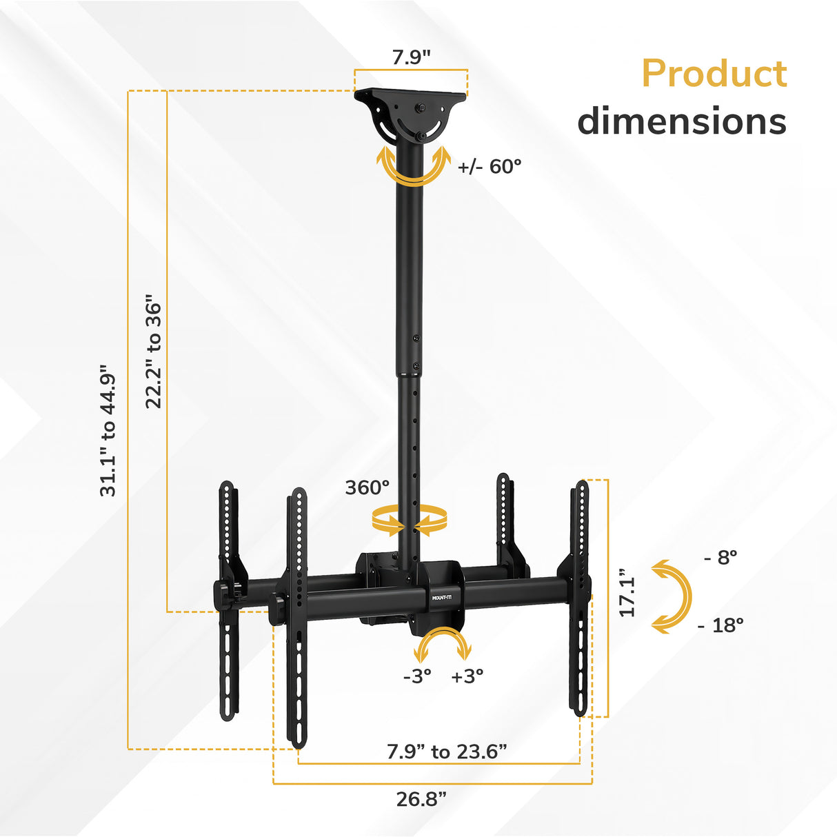 Heavy Duty Dual TV Ceiling Mount