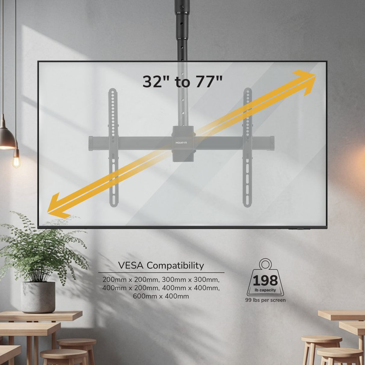 Heavy Duty Dual TV Ceiling Mount