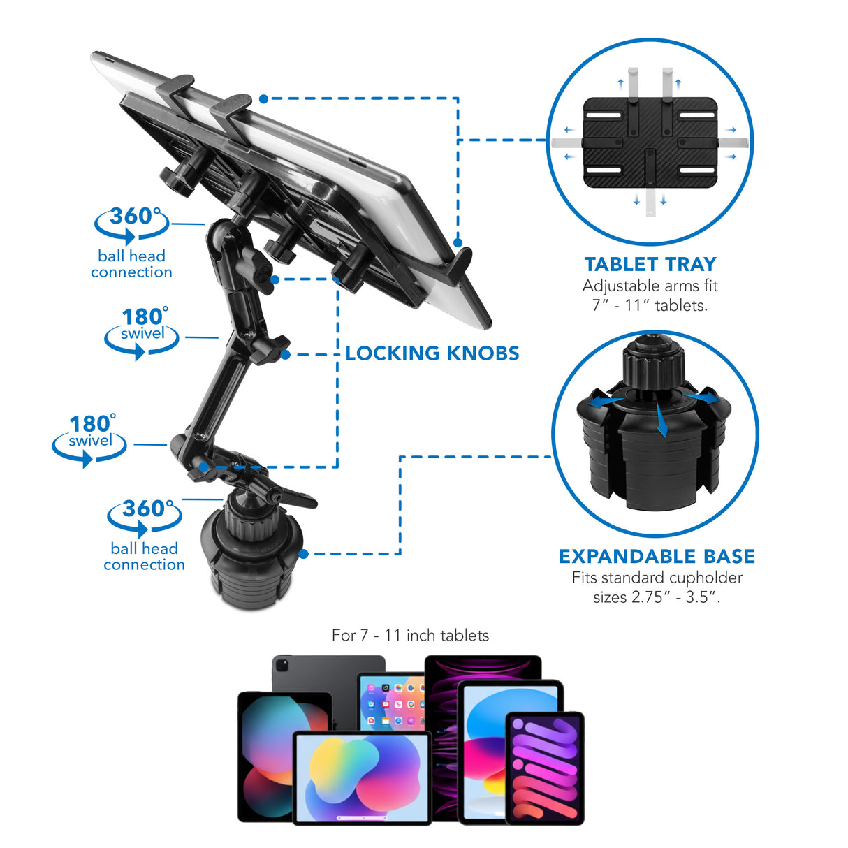 Heavy-Duty Cup Holder Tablet ELD Mount Heavy-Duty Cup Holder Tablet ELD Mount