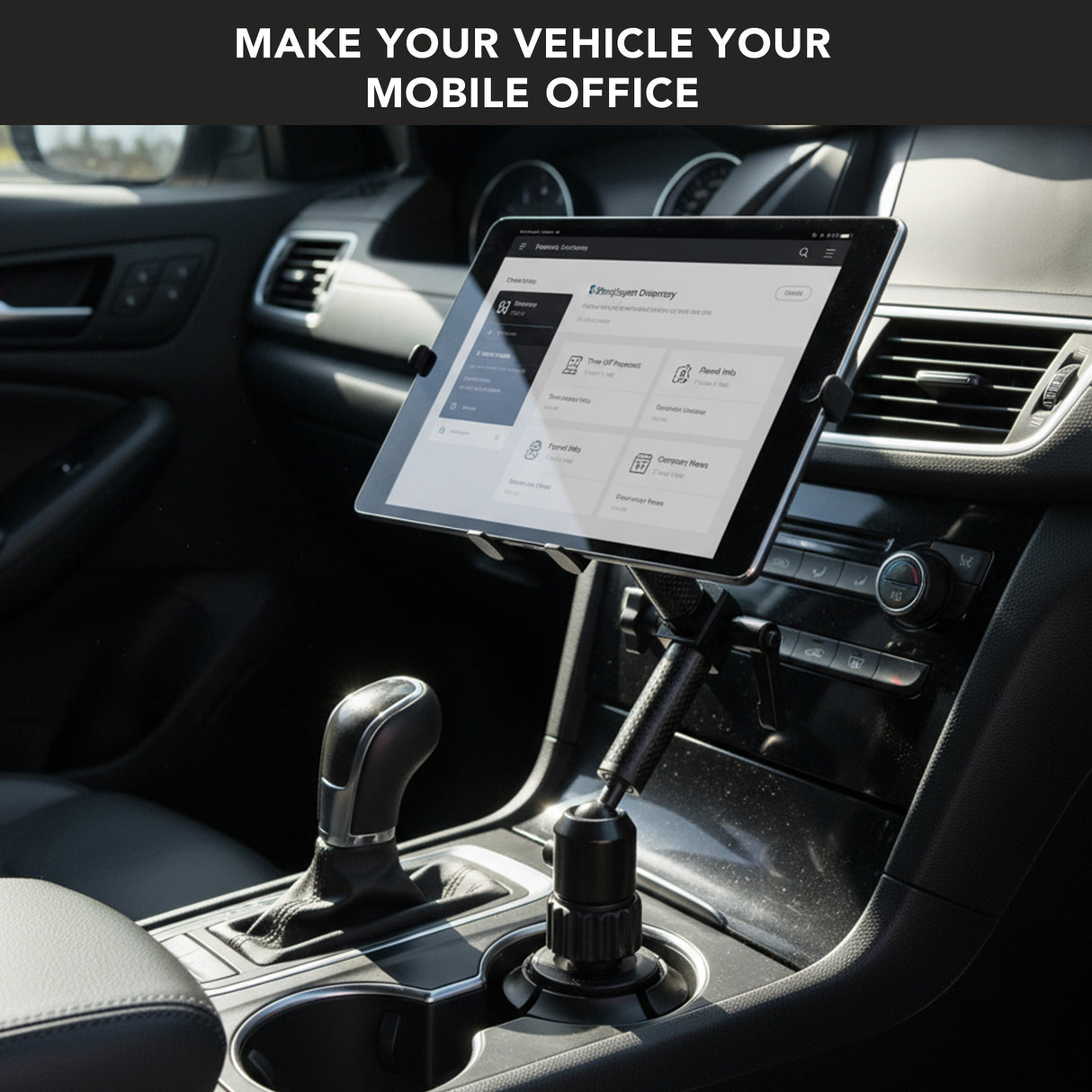 Carbon Fiber Cup Holder Tablet ELD Mount Carbon Fiber Cup Holder Tablet ELD Mount