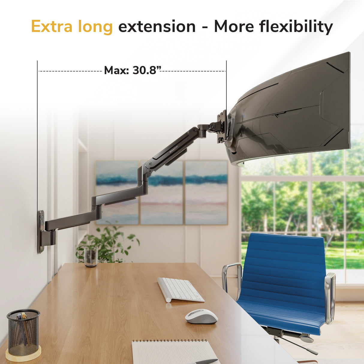 Heavy-Duty Full-Motion Monitor Wall Mount