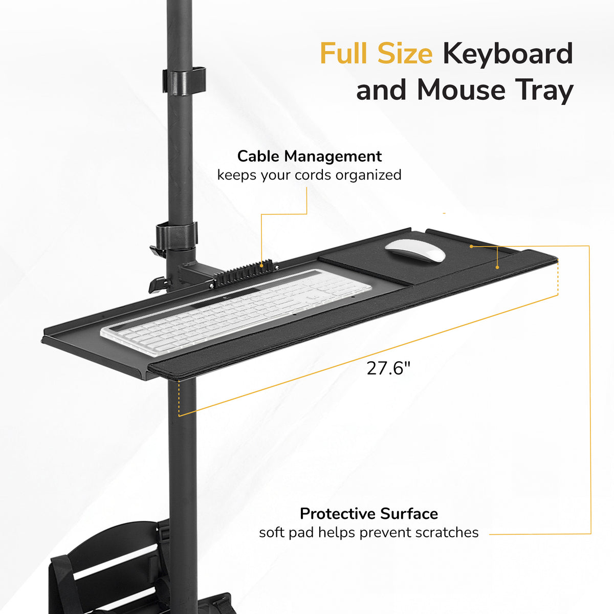 Mobile Cart With Monitor Mount & CPU Holder