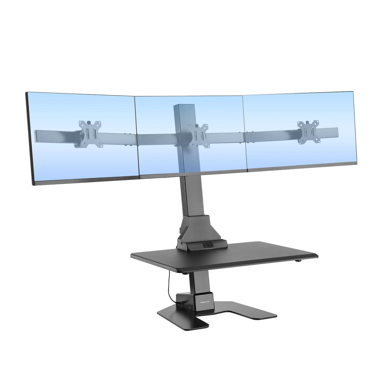 Electric Standing Desk Converter for 3 Monitors Electric Standing Desk Converter for 2 Monitors