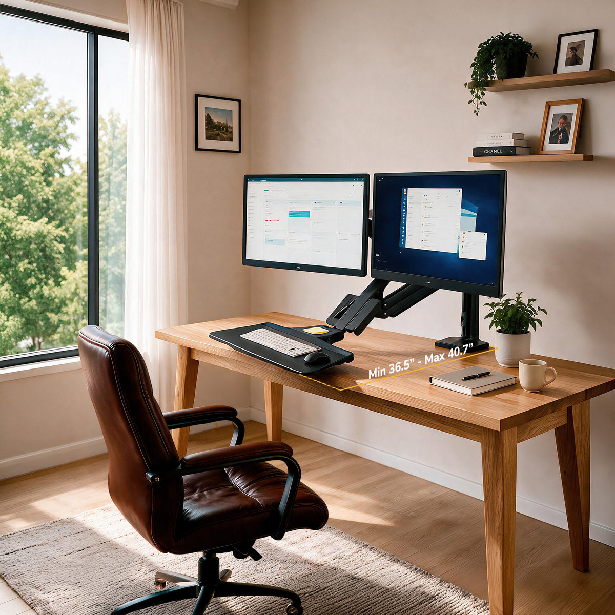 Dual Monitor Sit Stand Desk Mount with USB 3.0 Ports