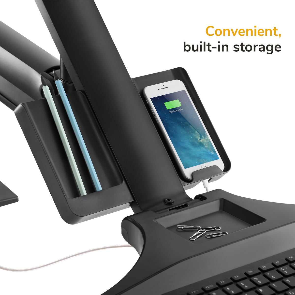Dual Monitor Sit Stand Desk Mount with USB 3.0 Ports