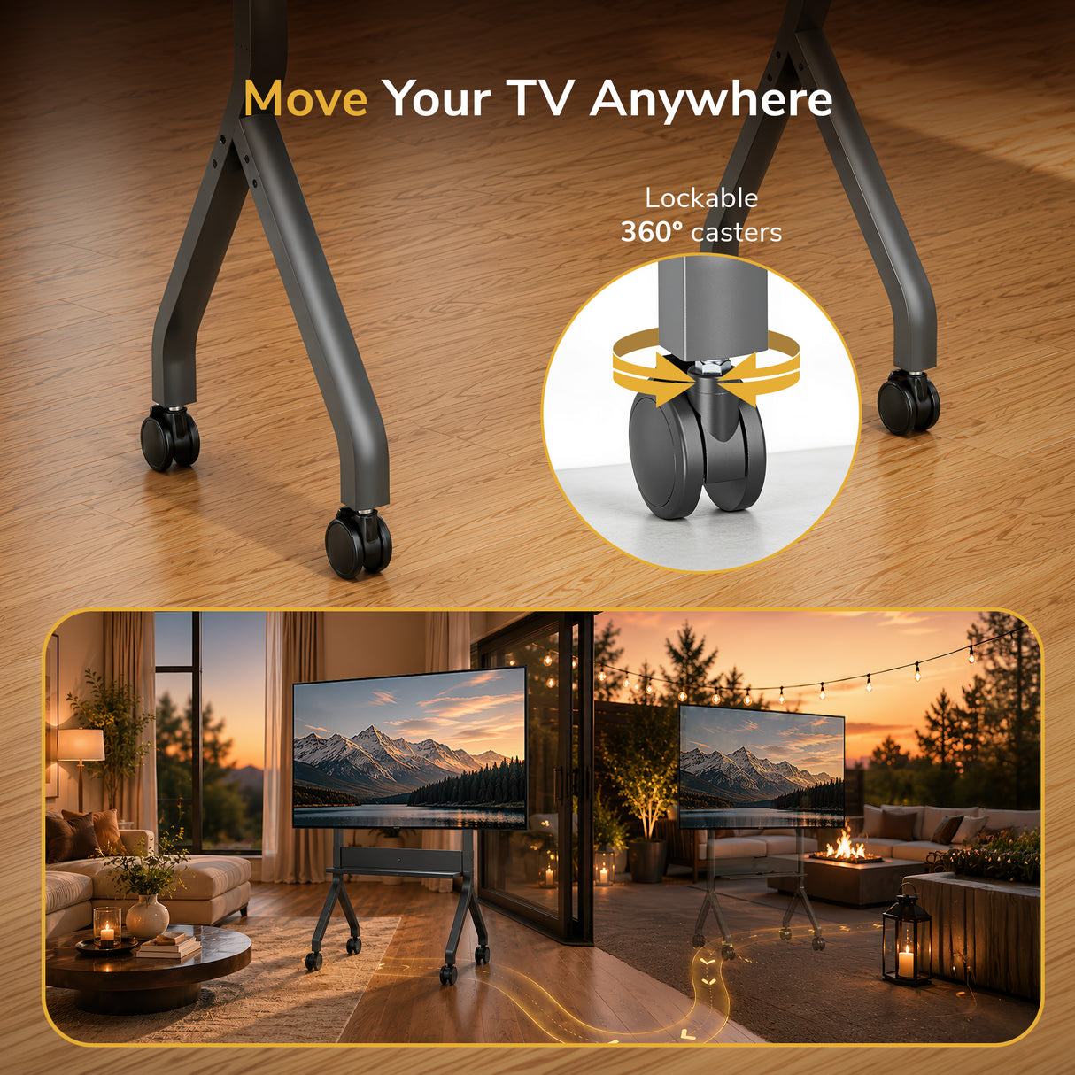 Heavy-Duty Height Adjustable TV Cart - Image 6 - Mount-It!