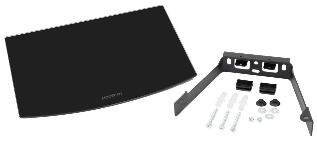 A/V Component Wall Mounted Glass Shelf Component Shelves - A/V Component Wall Mounted Glass Shelf - Mount-It! - MI-895