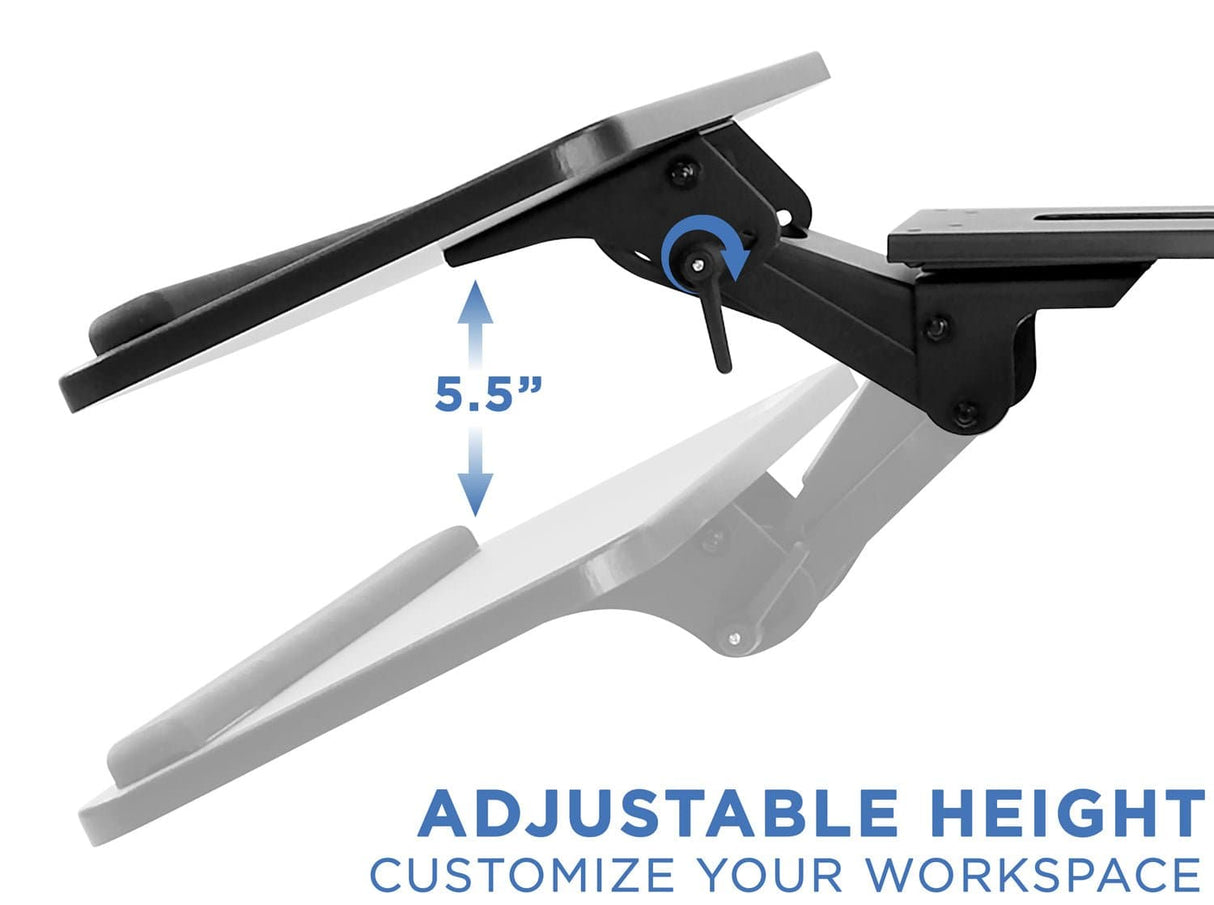 Adjustable Keyboard and Mouse Platform w/ Wrist Rest Pad Keyboard Trays/Mounts - Adjustable Keyboard and Mouse Platform w/ Wrist Rest Pad - Mount-It! - MI-7132