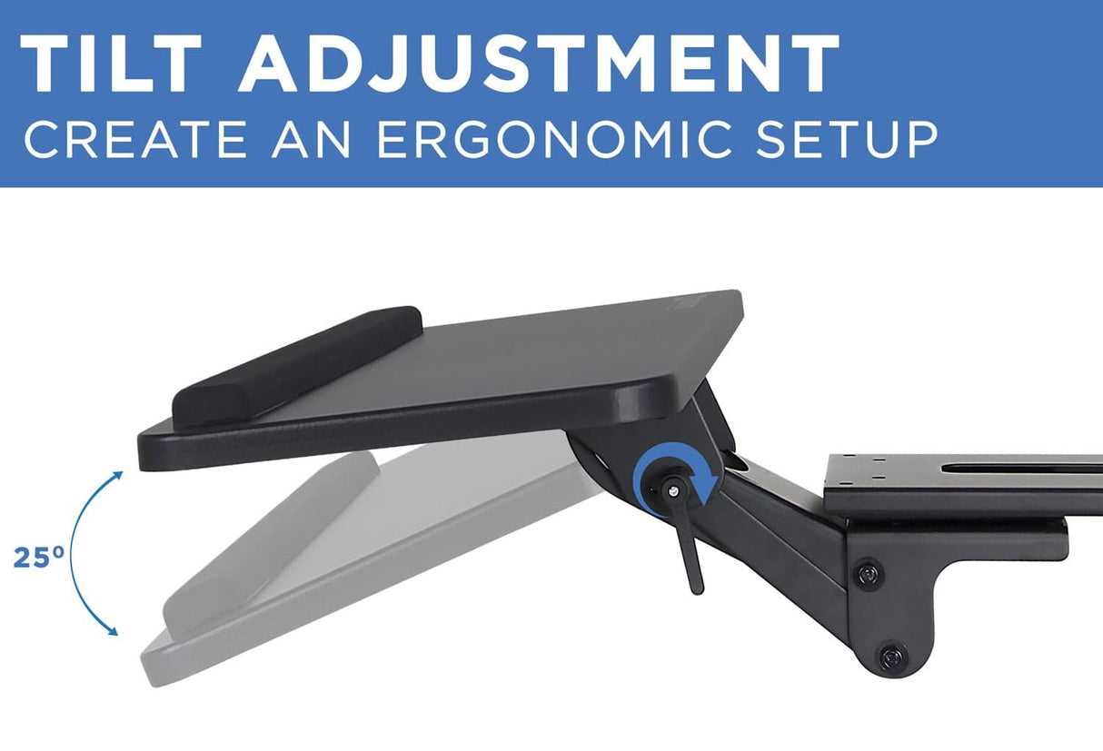 Adjustable Keyboard and Mouse Platform w/ Wrist Rest Pad Keyboard Trays/Mounts - Adjustable Keyboard and Mouse Platform w/ Wrist Rest Pad - Mount-It! - MI-7132