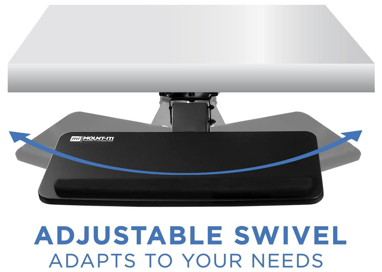 Adjustable Keyboard and Mouse Platform w/ Wrist Rest Pad Keyboard Trays/Mounts - Adjustable Keyboard and Mouse Platform w/ Wrist Rest Pad - Mount-It! - MI-7132