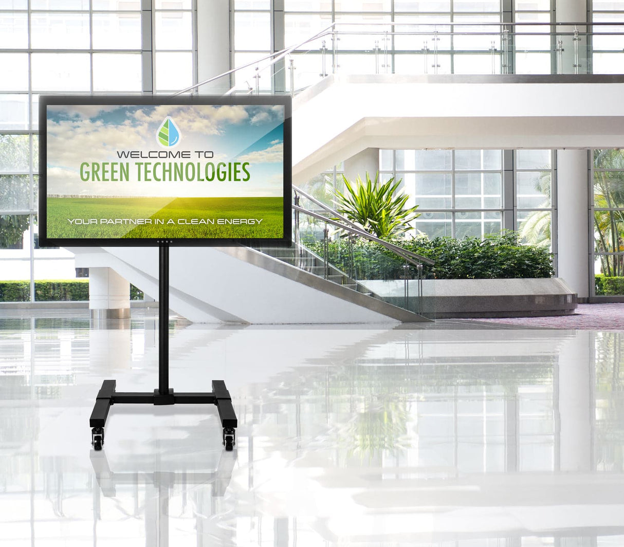 Adjustable Mobile TV Stand TV Cart - Adjustable Mobile TV Stand - Mount-It! - MI-879